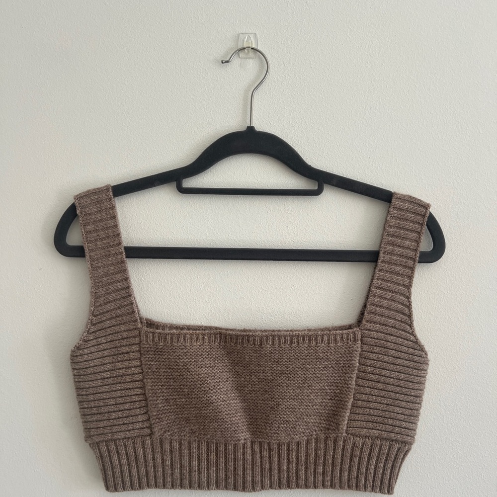 House of CB Brown Knit Tank Top
